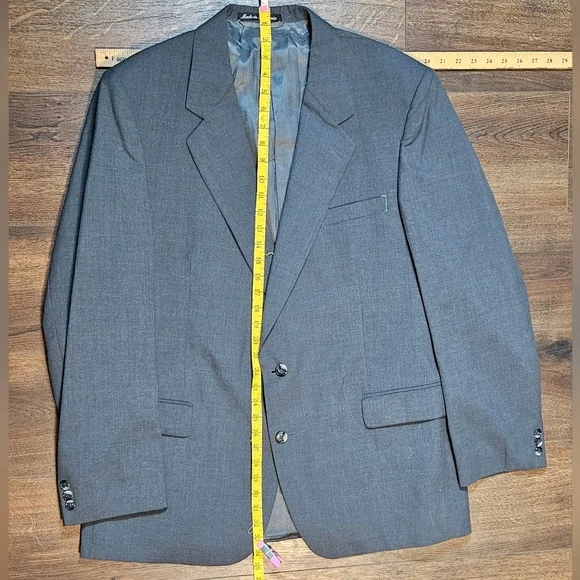 VTG Mens Calvert 2pc Suit Jacket 46L/ Pants 41L TEXTURED Gray‎